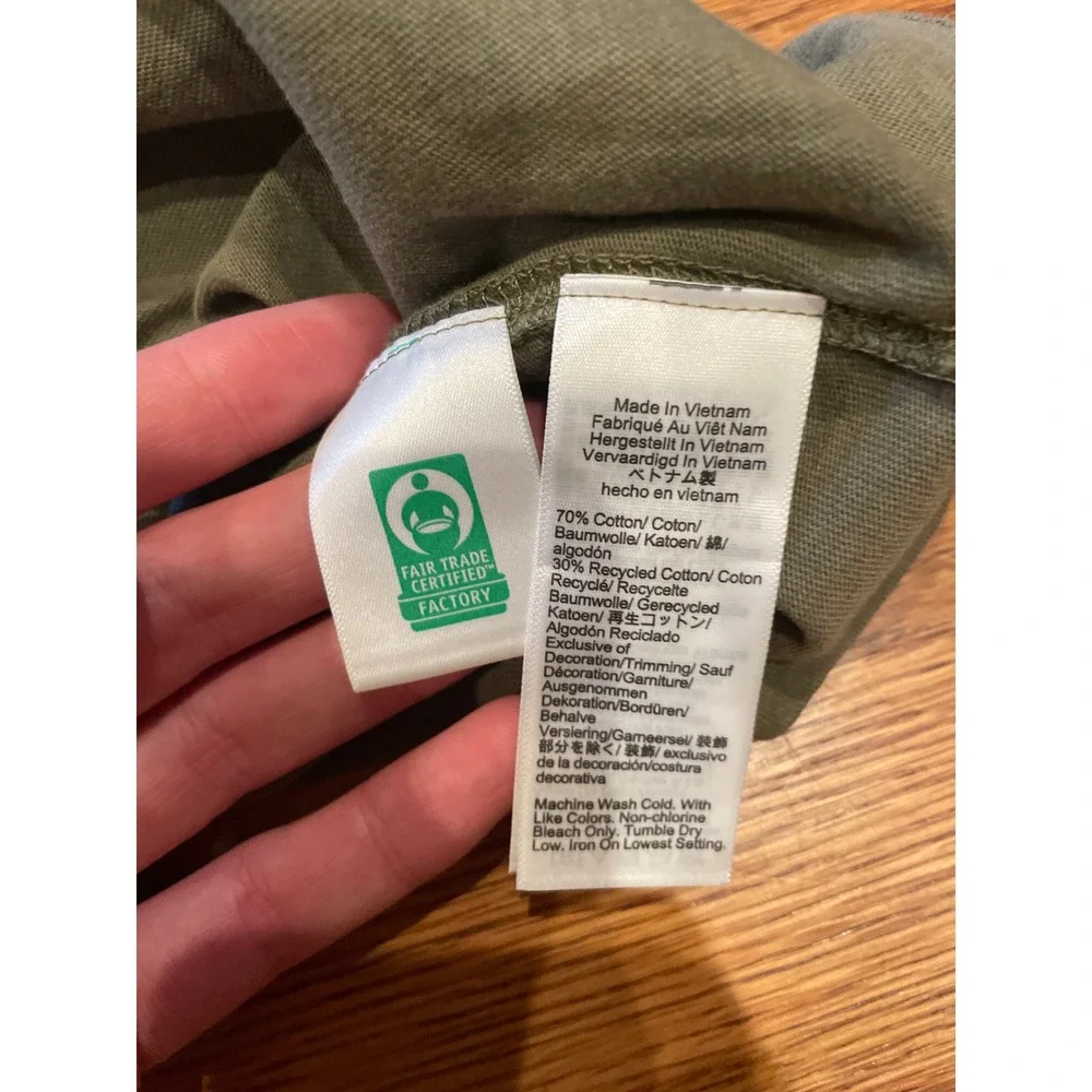 J. Crew Mens Henley Shirt XL Tall Olive Green Vintage Jersey Long Sleeve